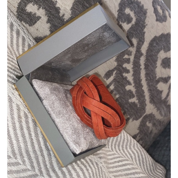 Braided Suede Leather Cuff Bracelet - Picture 2 of 6